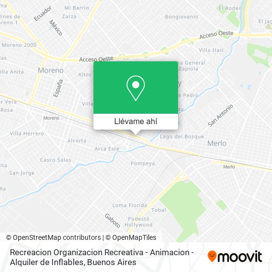 Mapa de Recreacion Organizacion Recreativa - Animacion - Alquiler de Inflables