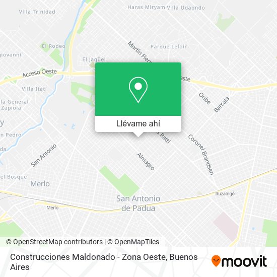 Mapa de Construcciones Maldonado - Zona Oeste