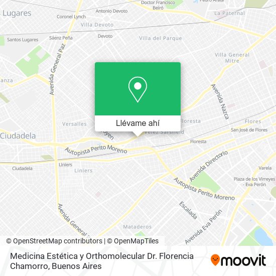 Mapa de Medicina Estética y Orthomolecular Dr. Florencia Chamorro