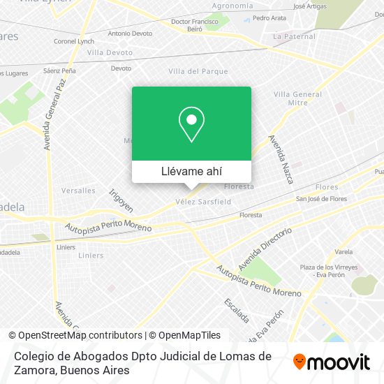 Mapa de Colegio de Abogados Dpto Judicial de Lomas de Zamora