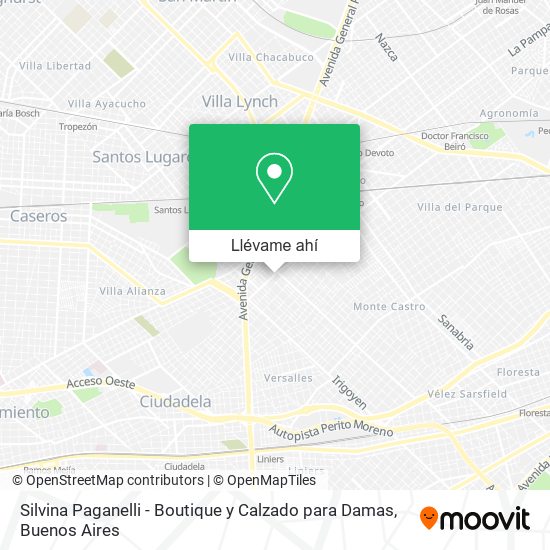 Mapa de Silvina Paganelli - Boutique y Calzado para Damas