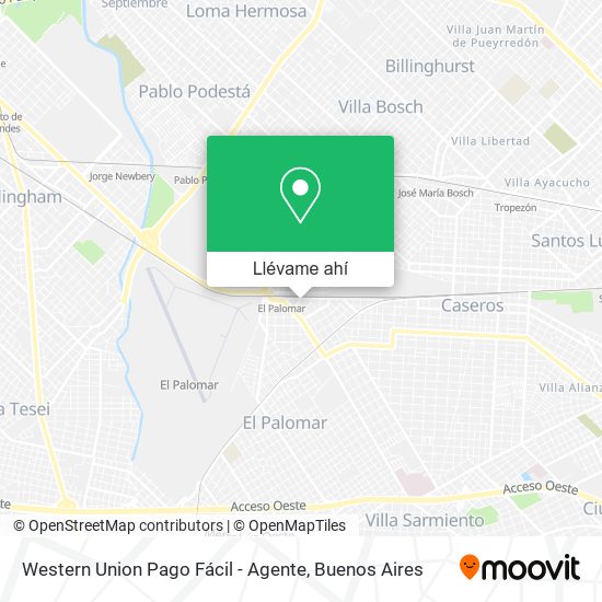 Mapa de Western Union Pago Fácil - Agente