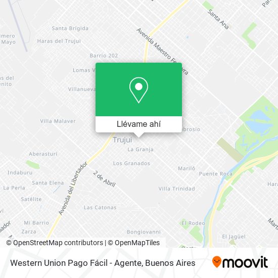 Mapa de Western Union Pago Fácil - Agente