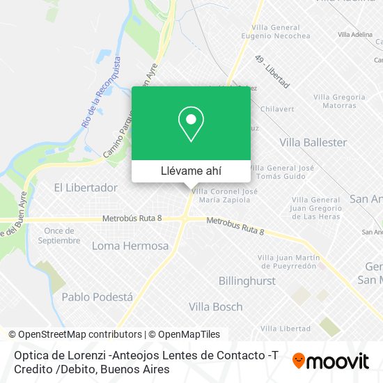 Mapa de Optica de Lorenzi -Anteojos Lentes de Contacto -T Credito /Debito