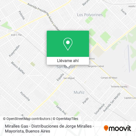 Mapa de Miralles Gas - Distribuciones de Jorge Miralles - Mayorista