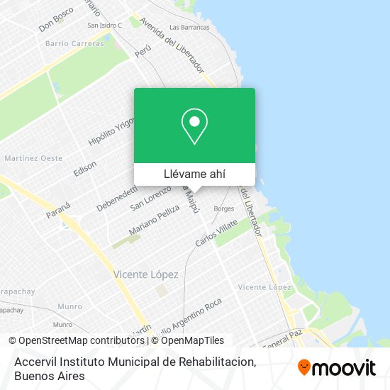 Mapa de Accervil Instituto Municipal de Rehabilitacion