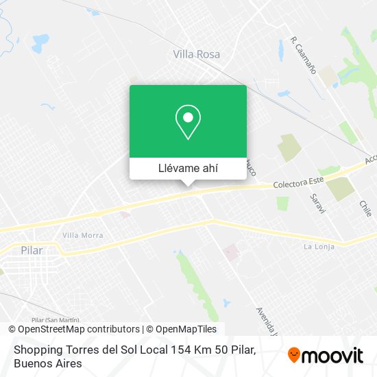 Mapa de Shopping Torres del Sol Local 154 Km 50 Pilar
