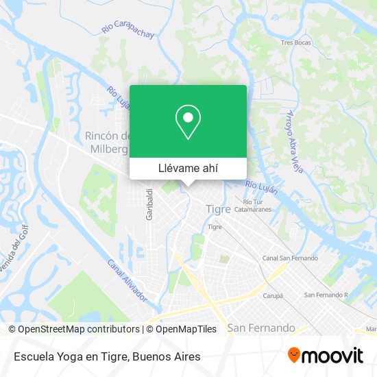 Mapa de Escuela Yoga en Tigre