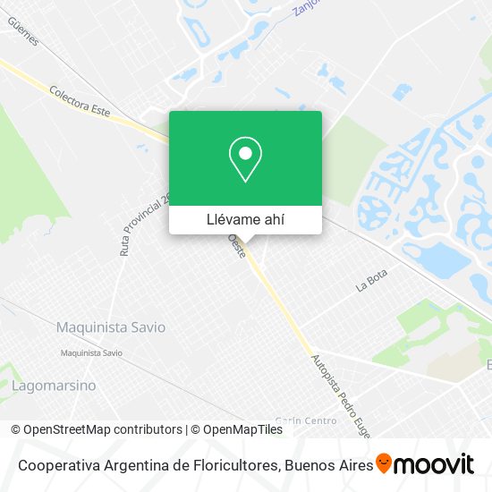 Mapa de Cooperativa Argentina de Floricultores