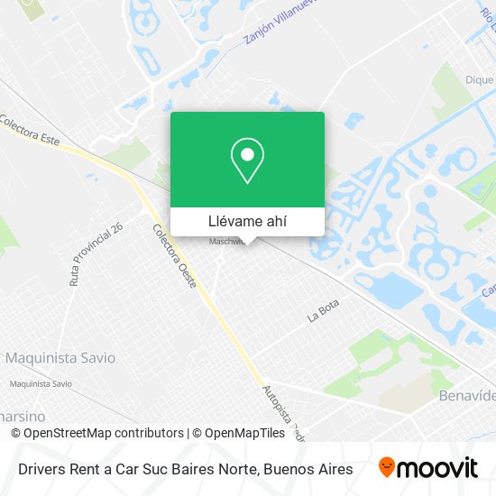 Mapa de Drivers Rent a Car Suc Baires Norte