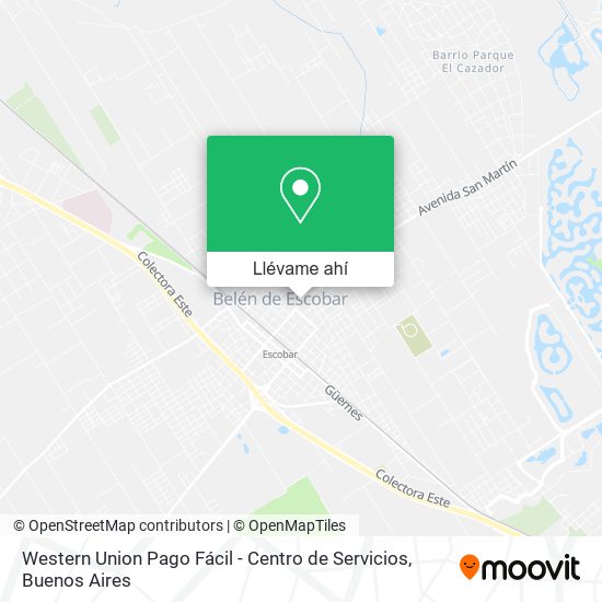 Mapa de Western Union Pago Fácil - Centro de Servicios