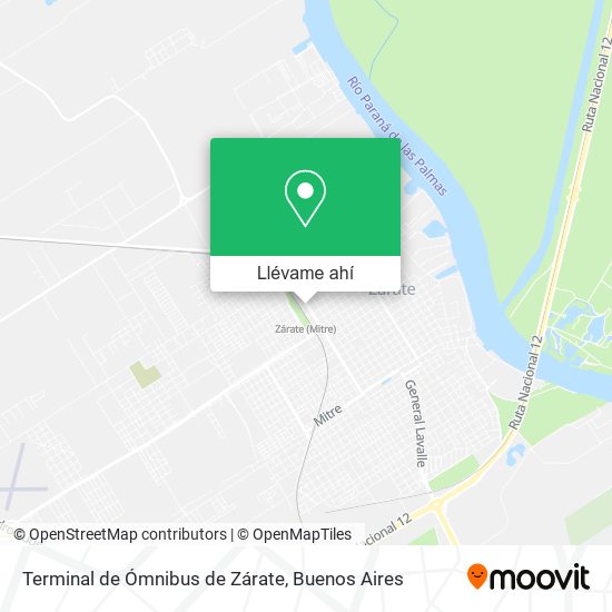 Mapa de Terminal de Ómnibus de Zárate