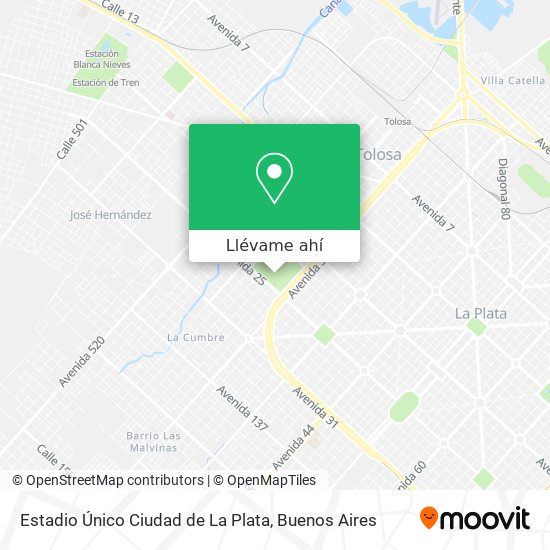 Mapa de Estadio Único Ciudad de La Plata