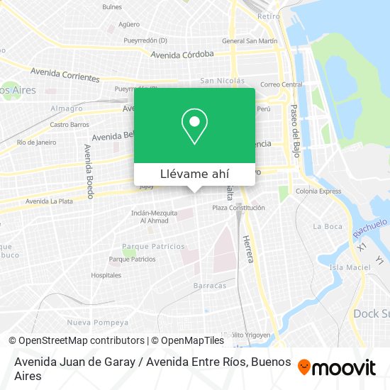 Mapa de Avenida Juan de Garay / Avenida Entre Ríos