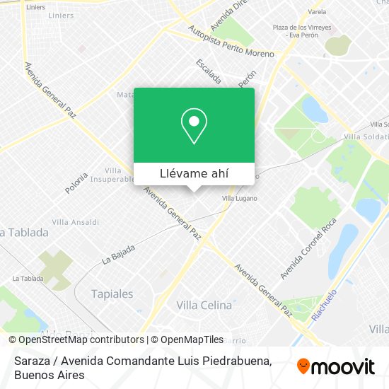 Mapa de Saraza / Avenida Comandante Luis Piedrabuena