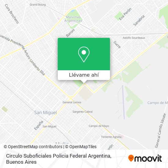 Mapa de Circulo Suboficiales Policia Federal Argentina