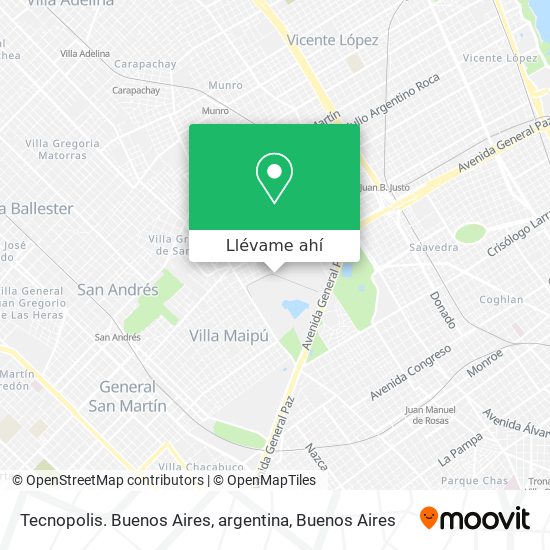 Mapa de Tecnopolis. Buenos Aires, argentina