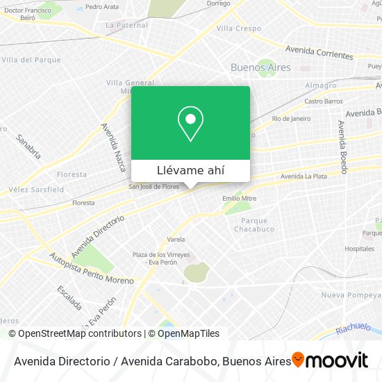 Mapa de Avenida Directorio / Avenida Carabobo