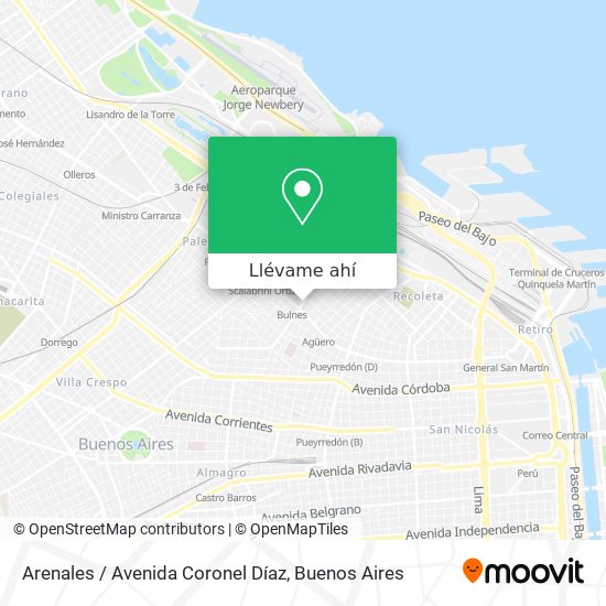 Mapa de Arenales / Avenida Coronel Díaz