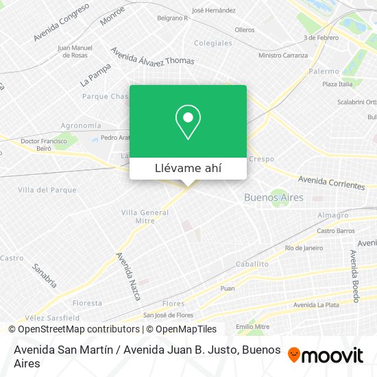 Mapa de Avenida San Martín / Avenida Juan B. Justo