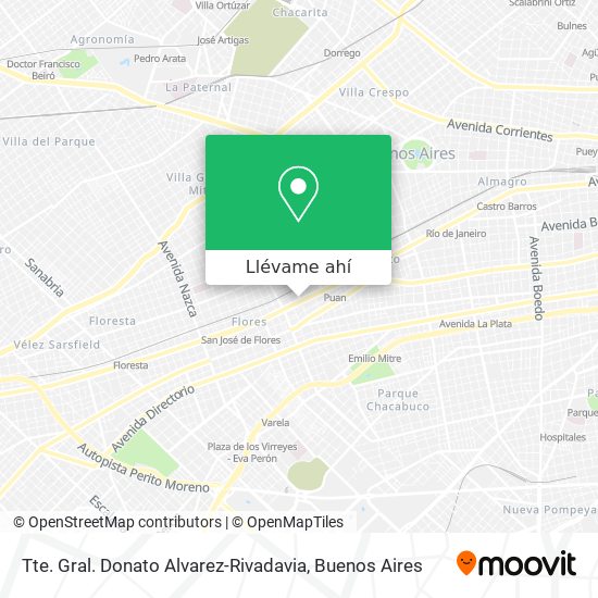 Mapa de Tte. Gral. Donato Alvarez-Rivadavia