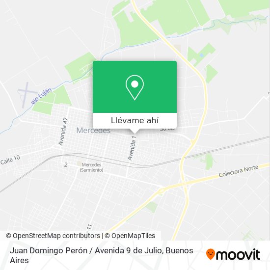 Mapa de Juan Domingo Perón / Avenida 9 de Julio