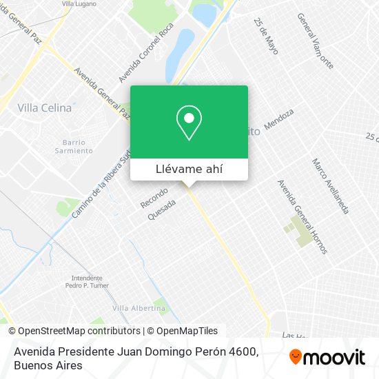 Mapa de Avenida Presidente Juan Domingo Perón 4600