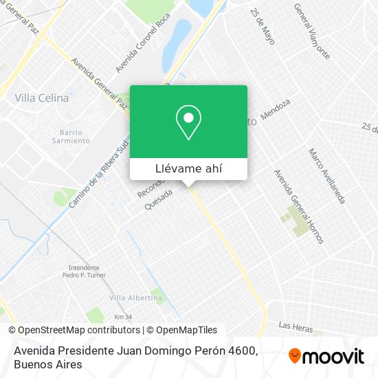 Mapa de Avenida Presidente Juan Domingo Perón 4600