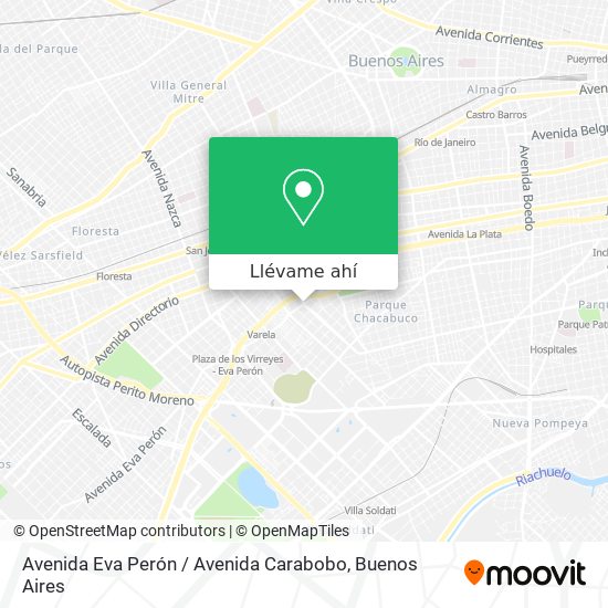Mapa de Avenida Eva Perón / Avenida Carabobo