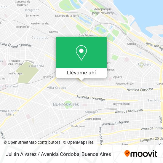 Mapa de Julián Alvarez / Avenida Córdoba