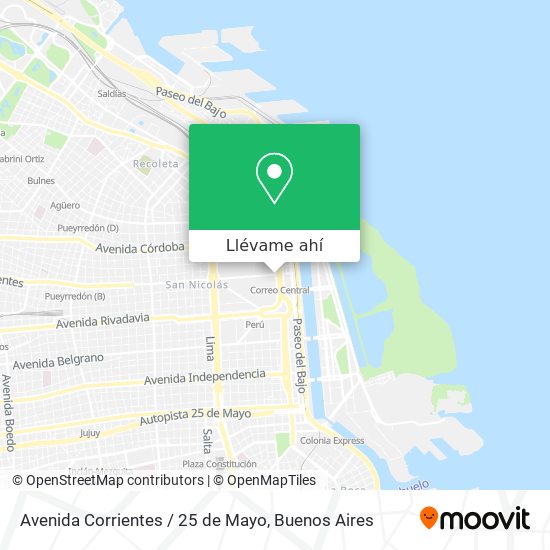 Mapa de Avenida Corrientes / 25 de Mayo