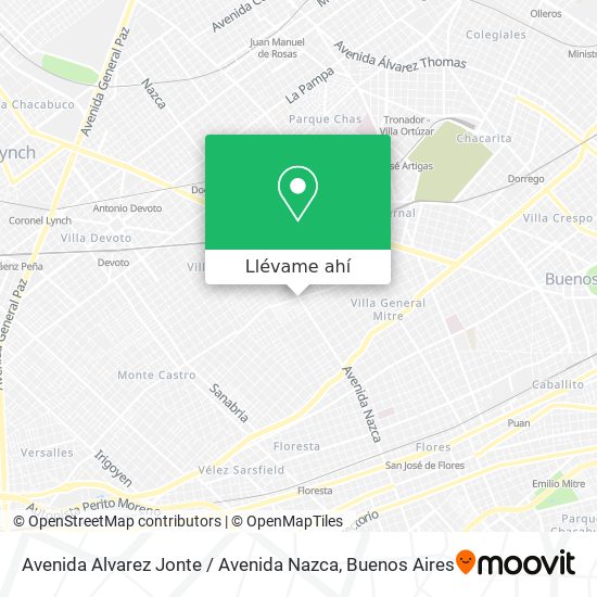 Mapa de Avenida Alvarez Jonte / Avenida Nazca