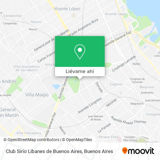 Mapa de Club Sirio Libanes de Buenos Aires