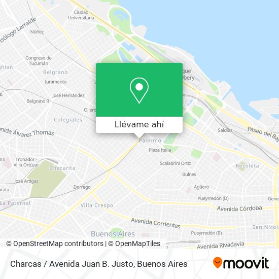 Mapa de Charcas / Avenida Juan B. Justo