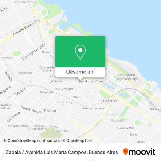 Mapa de Zabala / Avenida Luis María Campos