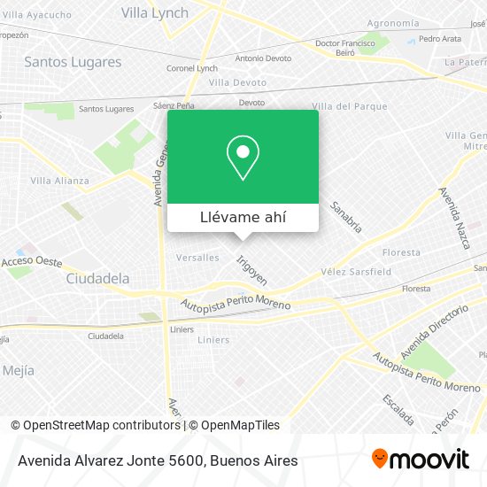 Mapa de Avenida Alvarez Jonte 5600