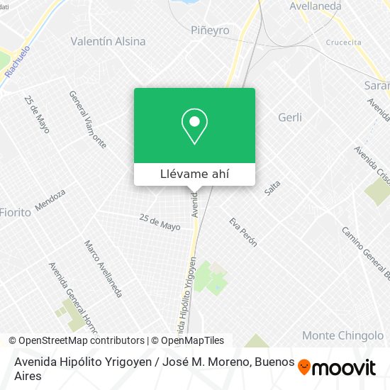 Mapa de Avenida Hipólito Yrigoyen / José M. Moreno