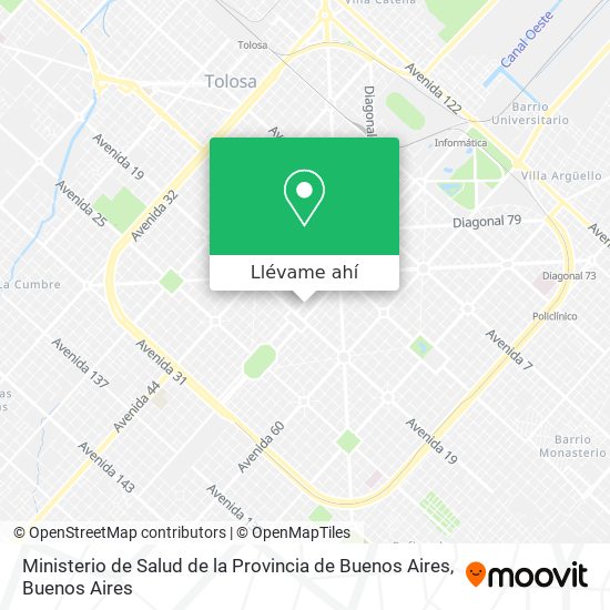 Mapa de Ministerio de Salud de la Provincia de Buenos Aires