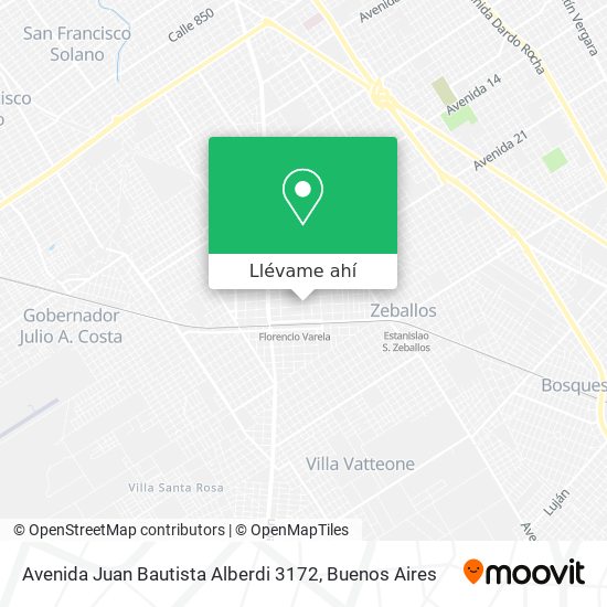 Mapa de Avenida Juan Bautista Alberdi 3172