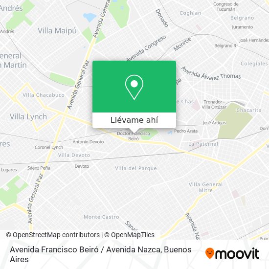 Mapa de Avenida Francisco Beiró / Avenida Nazca