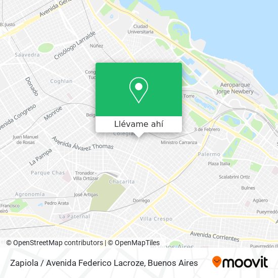 Mapa de Zapiola / Avenida Federico Lacroze