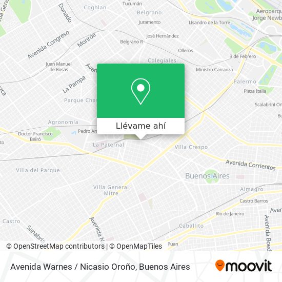 Mapa de Avenida Warnes / Nicasio Oroño