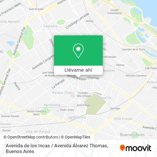 Mapa de Avenida de los Incas / Avenida Álvarez Thomas