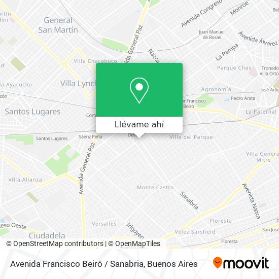 Mapa de Avenida Francisco Beiró / Sanabria