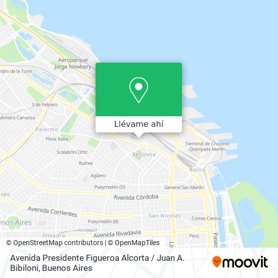 Mapa de Avenida Presidente Figueroa Alcorta / Juan A. Bibiloni