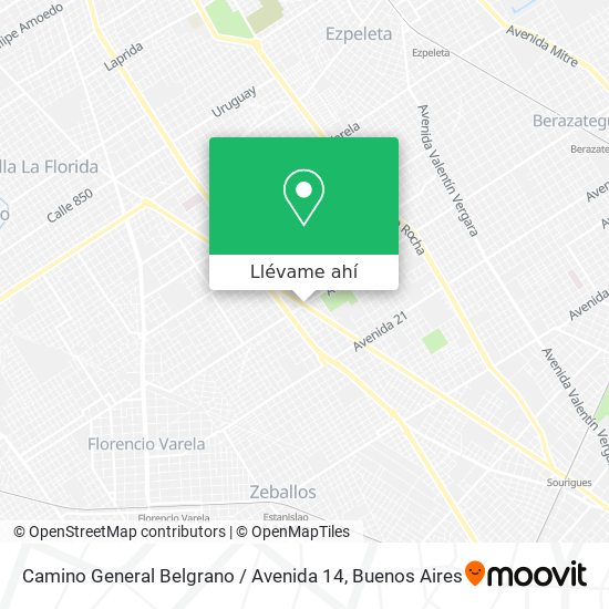 Mapa de Camino General Belgrano / Avenida 14