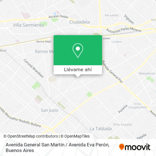 Mapa de Avenida General San Martín / Avenida Eva Perón