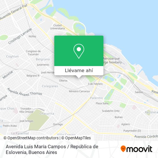 Mapa de Avenida Luis María Campos / República de Eslovenia