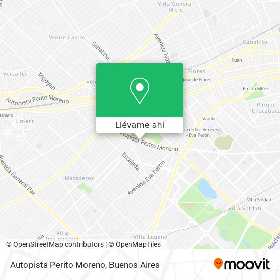 Mapa de Autopista Perito Moreno