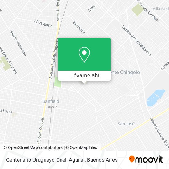 Mapa de Centenario Uruguayo-Cnel. Aguilar